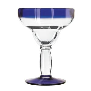 Libbey Aruba 12oz Anneal Treated Margarita Glass w/ Blue Rim -1 Doz - 92308