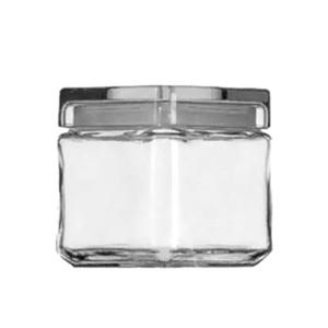 Anchor Hocking 32 oz Stackable Glass Square Jar w/ Lid - 4 Per Case - 85587R