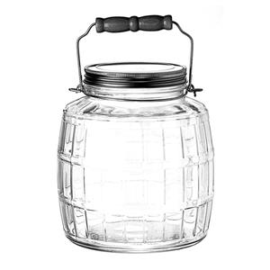 Anchor Hocking 1 Gallon Glass Barrel Jar w/ Metal Lid - 2 Per Case - 85728AHG17