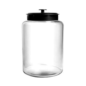 Anchor Hocking Montana 2.5 Glass Jar with Black Metal Lid - 88908AHG17 