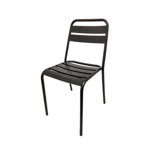 Oak Street Manufacturing Ladderback Black Matte Metal Outdoor Boardwalk Chair - OD-CM-6079