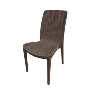 Oak Street Manufacturing Olympus Indoor/Outdoor Cafe Browne Stacking Rattan Chair - OD-CH-725-CB 