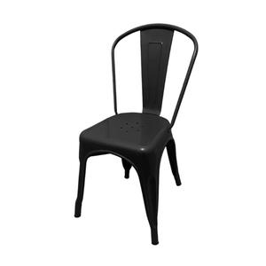 Oak Street Manufacturing Smokestack Indoor/Outdoor Black Stacking Metal Chair - OD-CH-0001-BLK 
