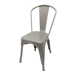 Oak Street Manufacturing Smokestack Indoor/Outdoor Silver Stacking Metal Chair - OD-CH-0001-SLV 