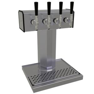 Glastender Countertop Tee Draft Dispensing Tower - (4) Faucets - BT-4-SSR 