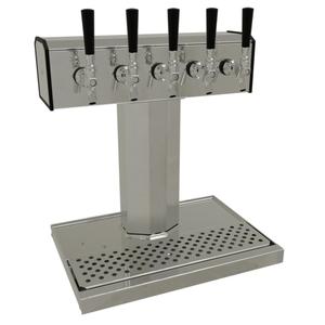 Glastender Countertop Tee Draft Dispensing Tower - (5) Faucets - BT-5-MF 