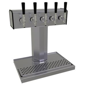 Glastender Countertop Tee Draft Dispensing Tower - (5) Faucets - BT-5-SSR 