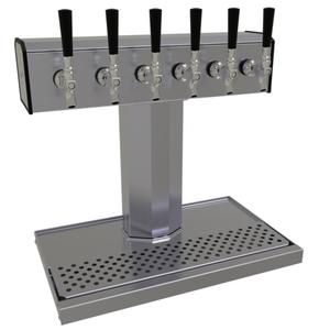 Glastender Countertop Tee Draft Dispensing Tower - (6) Faucets - BT-6-SS