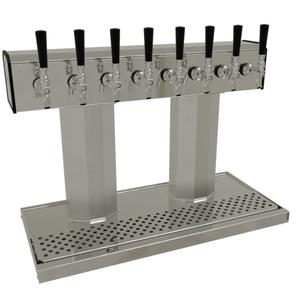 Glastender Countertop Tee Draft Dispensing Tower - (8) Faucets - BT-8-MFR 