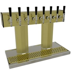 Glastender Countertop Tee Draft Dispensing Tower - (8) Faucets - BT-8-PB 