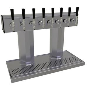 Glastender Countertop Tee Draft Dispensing Tower - (8) Faucets - BT-8-SS 