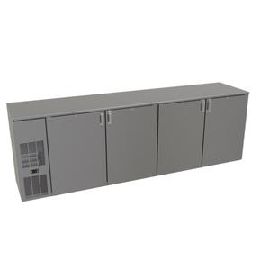 Glastender 108" x 24" Stainless Steel Back Bar 4 Section Refrigerator - C1FB108