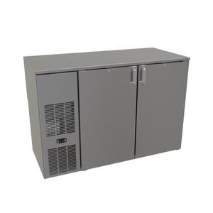 Glastender 52in x 24in Stainless Steel Back Bar 2 Section Refrigerator - C1FB52 