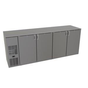 Glastender 92" x 24" Stainless Steel Back Bar 4 Section Refrigerator - C1FB92