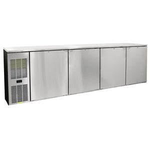 Glastender 108" x 24" Stainless Steel Underbar 4 Section Refrigerator - C1FL108-UC