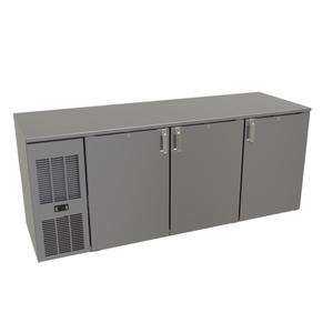 Glastender 72in x 24in Stainless Steel Back Bar 3 Section Refrigerator - C1FL72 