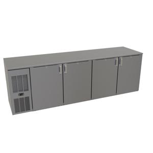 Glastender 92" x 24" Stainless Steel Back Bar 4 Section Refrigerator - C1FL92