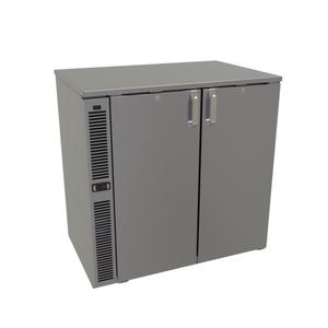 Glastender 36in x 24in Stainless Steel Back Bar 2 Section Refrigerator - C1SB36 