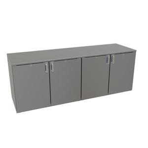 Glastender 108in x 24in Stainless Steel Back Bar 4 Section Refrigerator - C2FB108 