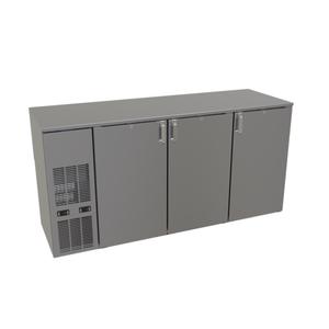 Glastender 72" x 24" Stainless Steel Back Bar 2 Section Refrigerator - C2FB72