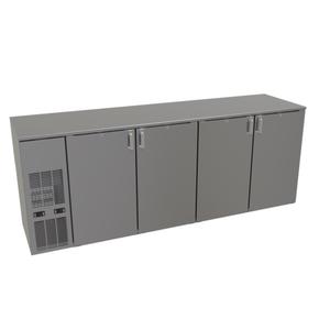 Glastender 92" x 24" Stainless Steel Back Bar 2 Section Refrigerator - C2FB92