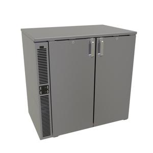 Glastender 36in x 24in Stainless Steel Back Bar 2 Section Refrigerator - C2SB36 