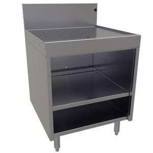 Glastender 24inx24in Stainless Steel Underbar Drainboard with Cabinet Base - DBCB-24-LD 