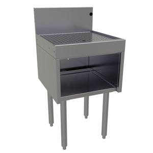 Glastender 18inx19in Stainless Steel Underbar Drainboard with Half Cabinet - DBHA-18-LD 