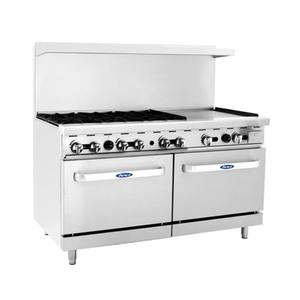 Atosa CookRite 60in (6) Burner Gas Range with 24in Right Side Griddle - AGR-6B24GR 