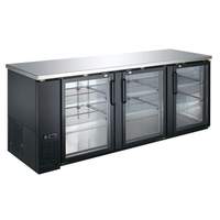 Falcon Food Service 73in Glass Door Back Bar Cooler with Black Vinyl Exterior - ABB-72G 