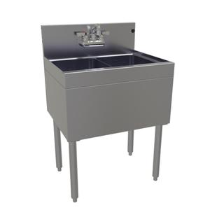 Glastender 24in x 19in Stainless Steel Two Comp Underbar Sink - DSA-24-S 