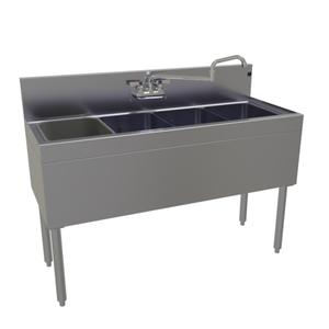 Glastender 48in x 19in Stainless Steel Four Comp Underbar Sink - FSA-48-S 