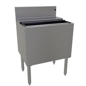 Glastender 24inx19in Stainless Steel Underbar Extra Deep Ice Bin with Cover - IBA-24-ED 