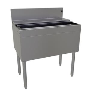 Glastender 30inx19in Stainless Steel Underbar Ice Bin with Cover - IBA-30-CP10 