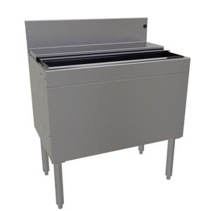 Glastender 30inx19in Stainless Steel Underbar Extra Deep Ice Bin with Cover - IBA-30-CP10-ED 