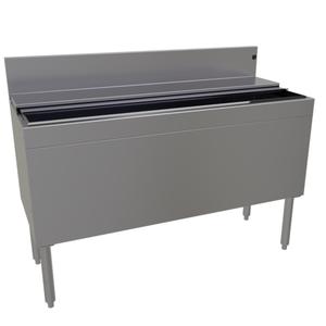 Glastender 48inx19in Stainless Steel Underbar Extra Deep Ice Bin with Cover - IBA-48-CP10-ED 