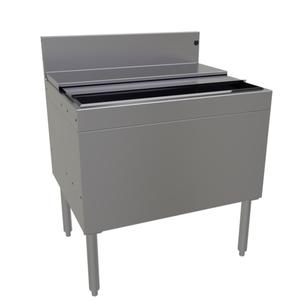 Glastender 30"x24" Stainless Steel Underbar Extra Deep Ice Bin w/ Cover - IBB-30-CP10-ED