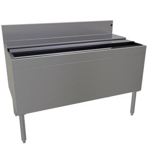 Glastender 48inx24in Stainless Steel Underbar Extra Deep Ice Bin with Cover - IBB-48-CP10-ED 
