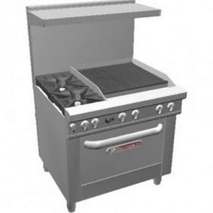 Southbend Ultimate 36in Gas 2 Burner Range with 24in Right Charbroiler - 4363A-2CR 