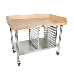 John Boos 36in x 60in Maple Wood Top Work Table with 4in Riser - BAK05 