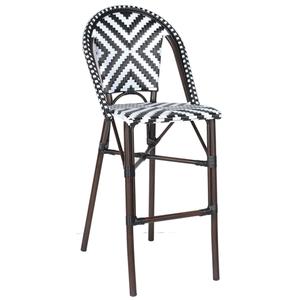 H&D Commercial Seating Aluminum-Framed Barstool with Artificial Rattan Texture - 7263B 