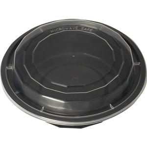 International Tableware, Inc 16oz BPA Free Plastic Disposable Black Round Container - TG-PP-16-R 
