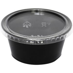 International Tableware, Inc 3.25 oz BPA Free Black Plastic Disposable Portion Cup - TG-PP-325