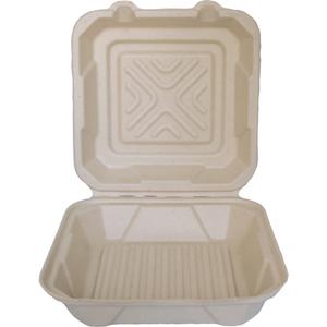 International Tableware, Inc 9in x 9in Microwaveable 1 Compartment Sugarcane Container - TG-B-99 