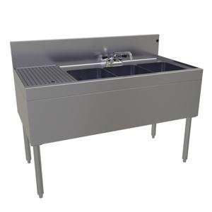 Glastender 48" x 24" (3) Compartment Stainless Steel Underbar Sink - TSB-48R-S