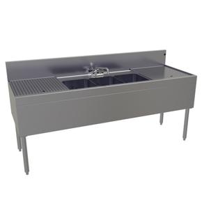 Glastender 72in x 24in (3) Compartment Stainless Steel Underbar Sink - TSB-72-S 