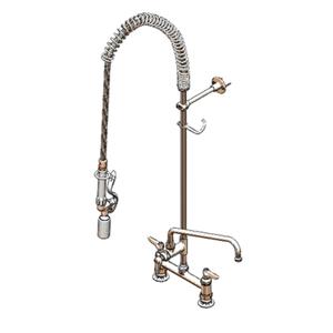 T&S Brass EasyInstall 8" OC Deck Mount Pre-Rinse Faucet w/ 12" Spout - B-0123-A12-V-BC