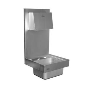 Glastender 14in x 15in Stainless Steel Underbar Hand Sink with Wall Mount - WH-14-ESD-LF 