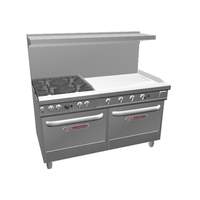 Southbend Ultimate 60" Gas 4 Burner Range w/ 36" Right Griddle - 4601DD-3TR