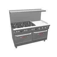 Southbend Ultimate 60" Gas 6 Burner Range w/ 24" Right Griddle - 4601DD-2TR